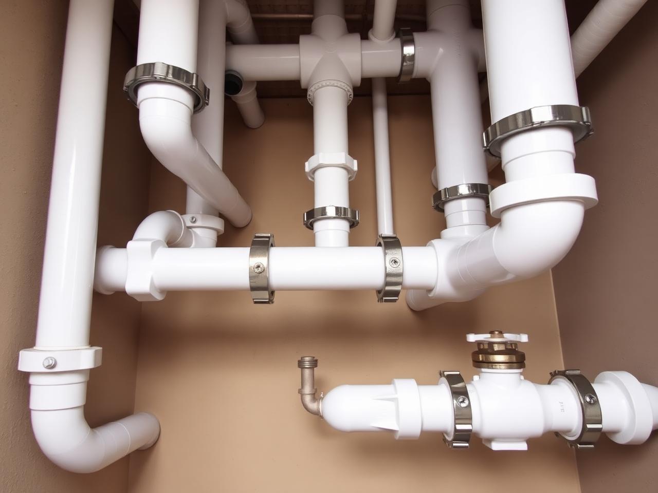 Tubulação hidráulica nova instalada e fixada em shaft de prédio